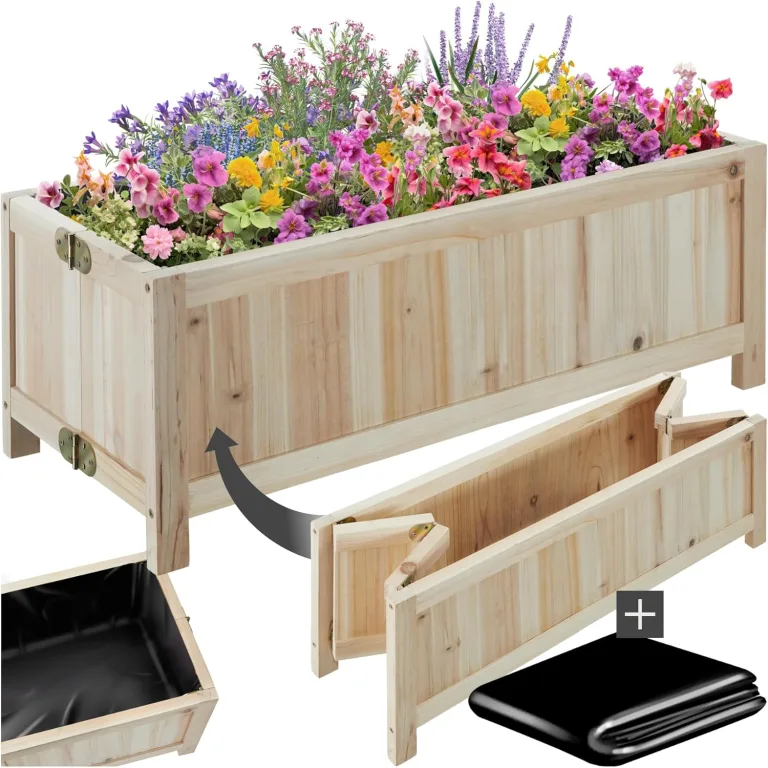 tectake® Hochbeet Holz, Hochbeete-Kit für Balkon, Terrasse, Hochbeet Garten, Pflanzkasten, Kräuterbeet, Frühbeet, Gemüsebeet, Pflanzenbeet, zur Anzucht, als Blumenkasten - 30l, 70 x 30 x 25 cm – Bild 1