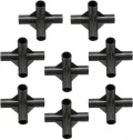 8 Stück Halterung Verbinder Kunststoff Fitting Schwarz 4-Wege-PVC-Rohrverschraubungen Verbinder für DIY Pflanzenunterstützung Gewächshaus Rahmen Blumenständer (12 mm) - Thumbnail 6