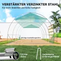 Outsunny Gewächshaus 4 x 3 x 2 m Foliengewächshaus mit 8 Fenster, Rolltüren, Aufrollbar Seitenwänden, UV-beständiger Folientunnel, Winterfest Tomatenhaus mit Erdanker, Grün - Thumbnail 6