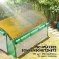 Outsunny Gewächshaus 4 x 3 x 2 m Foliengewächshaus mit 8 Fenster, Rolltüren, Aufrollbar Seitenwänden, UV-beständiger Folientunnel, Winterfest Tomatenhaus mit Erdanker, Grün - Thumbnail 3