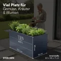 STEELSØN Icarus Hochbeet Metall – Pflanzenbeet 150x75x80 cm – Gemüsebeet Anthrazit – Beet für Garten & Balkon – Pflanzenkübel mit offener Bodenstruktur – Wetterfestes Gartenbeet – Kräuterbeet - Thumbnail 9