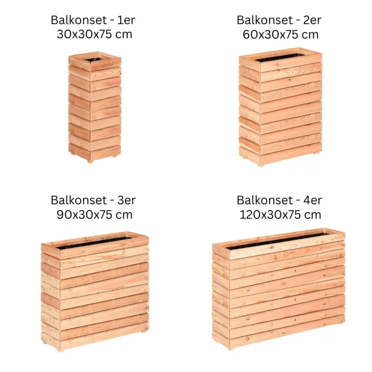 Mega Holz Pflanzkübel MODULO 120x30x39 cm (BxTxH) - wetterfester Blumenkasten aus heimischen Lärchenholz - Blumenkübel aus witterungsbeständiger Lärche für Garten, Terrasse und Balkon, Modular, Holz – Bild 9