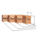 Mega Holz Pflanzkübel MODULO 120x30x39 cm (BxTxH) - wetterfester Blumenkasten aus heimischen Lärchenholz - Blumenkübel aus witterungsbeständiger Lärche für Garten, Terrasse und Balkon, Modular, Holz - Thumbnail 5