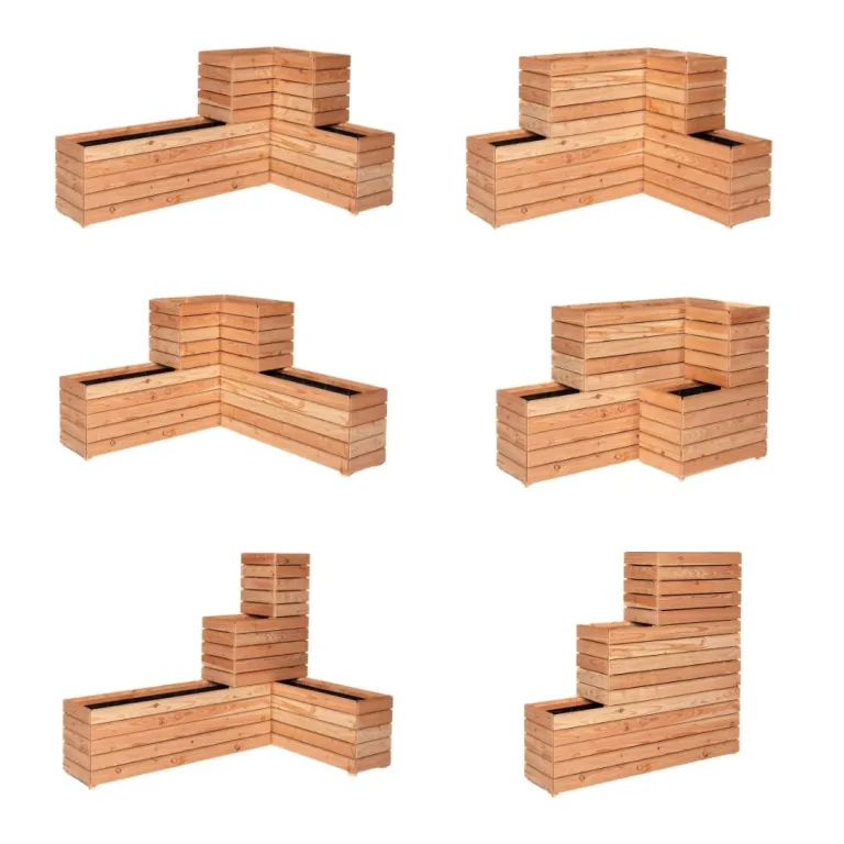 Mega Holz Hochbeet MODULO 120x30x75 cm (BxTxH) - Wetterfester Pflanzkübel aus Holz für Innen- und Außenbereich - Blumenkübel aus witterungsbeständiger Lärche für Garten, Terrasse und Balkon, Modular – Bild 6
