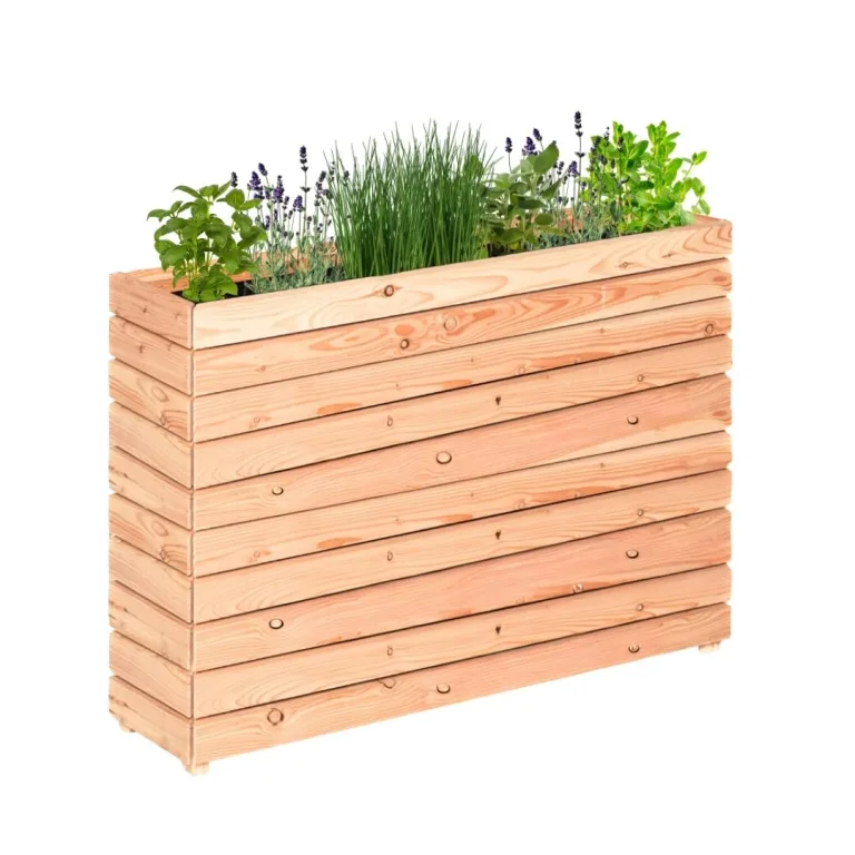 Mega Holz Hochbeet MODULO 120x30x75 cm (BxTxH) - Wetterfester Pflanzkübel aus Holz für Innen- und Außenbereich - Blumenkübel aus witterungsbeständiger Lärche für Garten, Terrasse und Balkon, Modular – Bild 1