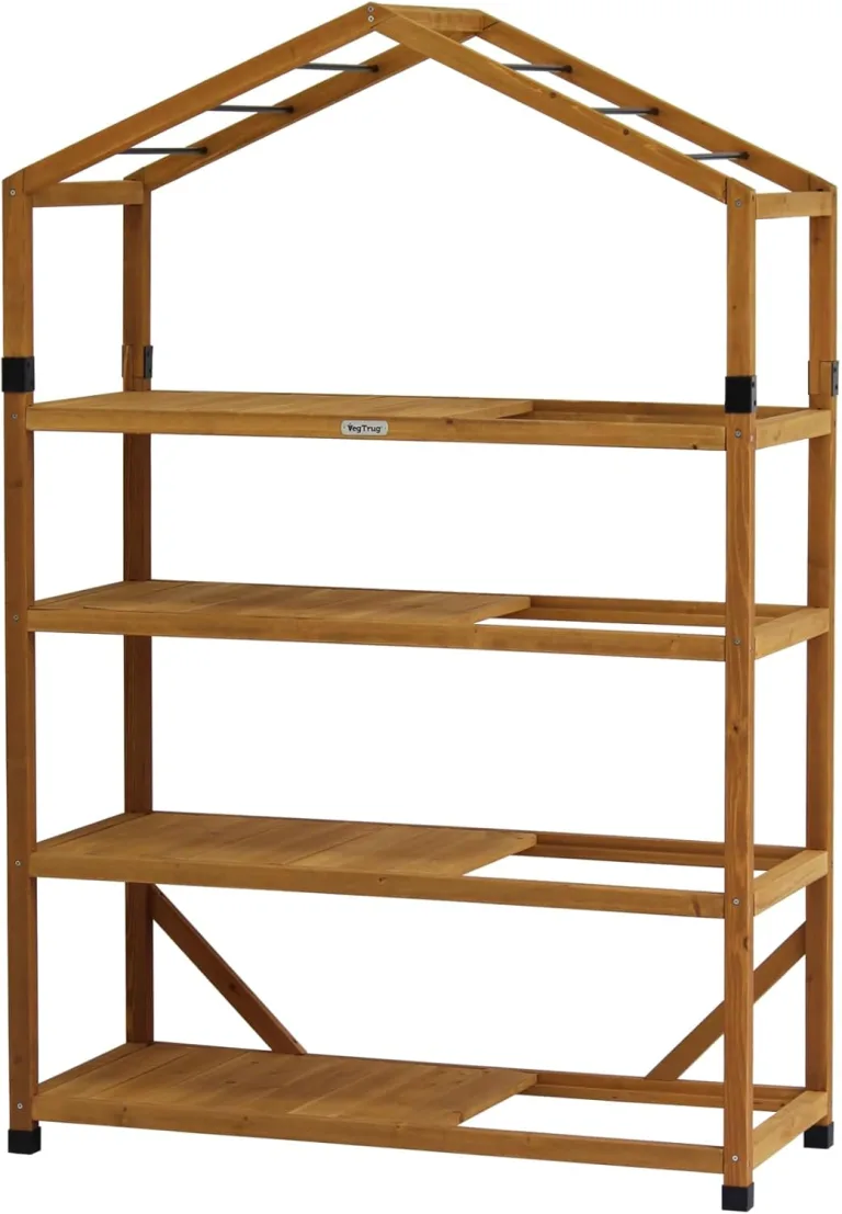 VegTrug Foliengewächshaus mit Holzrahmen, 100% FSC zertifiziertes Holz, 111x49x167cm, Natural – Bild 4