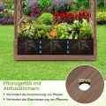 COSTWAY Blumenkasten mit Rankgitter & hängendem Dach, Pflanzkasten mit Rankhilfe, Hochbeet für Kletterpflanzen & hängende Körbe, für Garten Hof Terrasse, Pflanzkübel Holz, ‎110x44x113,5cm, Braun - Thumbnail 5