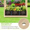 COSTWAY Hochbeet mit Rankgitter & hängendem Dach, Pflanzkasten mit Rankhilfe, Blumenkasten für Kletterpflanzen & hängende Körbe, für Garten Hof Terrasse, Pflanzgefäß aus Holz, Natur - Thumbnail 5