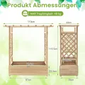 COSTWAY Hochbeet mit Rankgitter & hängendem Dach, Pflanzkasten mit Rankhilfe, Blumenkasten für Kletterpflanzen & hängende Körbe, für Garten Hof Terrasse, Pflanzgefäß aus Holz, Natur - Thumbnail 6