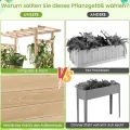 COSTWAY Hochbeet mit Rankgitter & hängendem Dach, Pflanzkasten mit Rankhilfe, Blumenkasten für Kletterpflanzen & hängende Körbe, für Garten Hof Terrasse, Pflanzgefäß aus Holz, Natur - Thumbnail 7