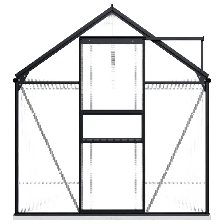 Begehbares Gewächshaus aus Polycarbonat mit Aluminiumrahmen Fundamentrahmen und Bodenbefestigung für Gartenpflanzen 190 x 310 x 202 cm 5,89 m² – Bild 2