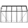 Begehbares Gewächshaus aus Polycarbonat mit Aluminiumrahmen Fundamentrahmen und Bodenbefestigung für Gartenpflanzen 190 x 310 x 202 cm 5,89 m² - Thumbnail 4