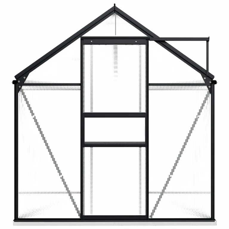 Begehbares Gewächshaus aus Polycarbonat mit Aluminiumrahmen und Fundamentrahmen für Gartenfundament 190 x 250 x 202 cm 4,75 m² – Bild 2
