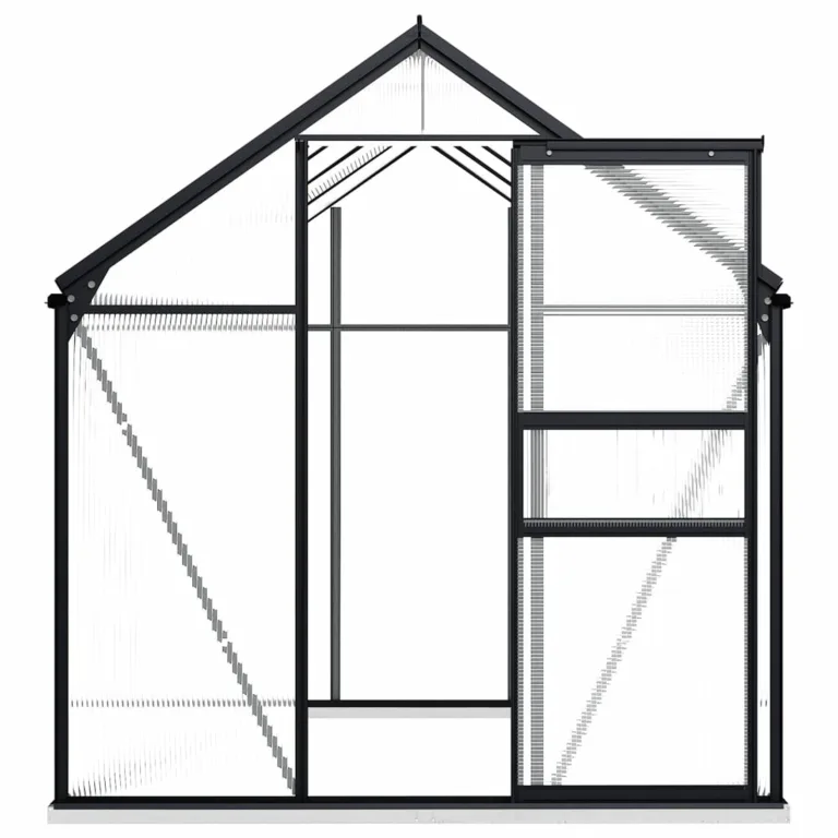 Begehbares Gewächshaus aus Polycarbonat mit Aluminiumrahmen und Fundamentrahmen für Gartenfundament 190 x 250 x 202 cm 4,75 m² – Bild 3
