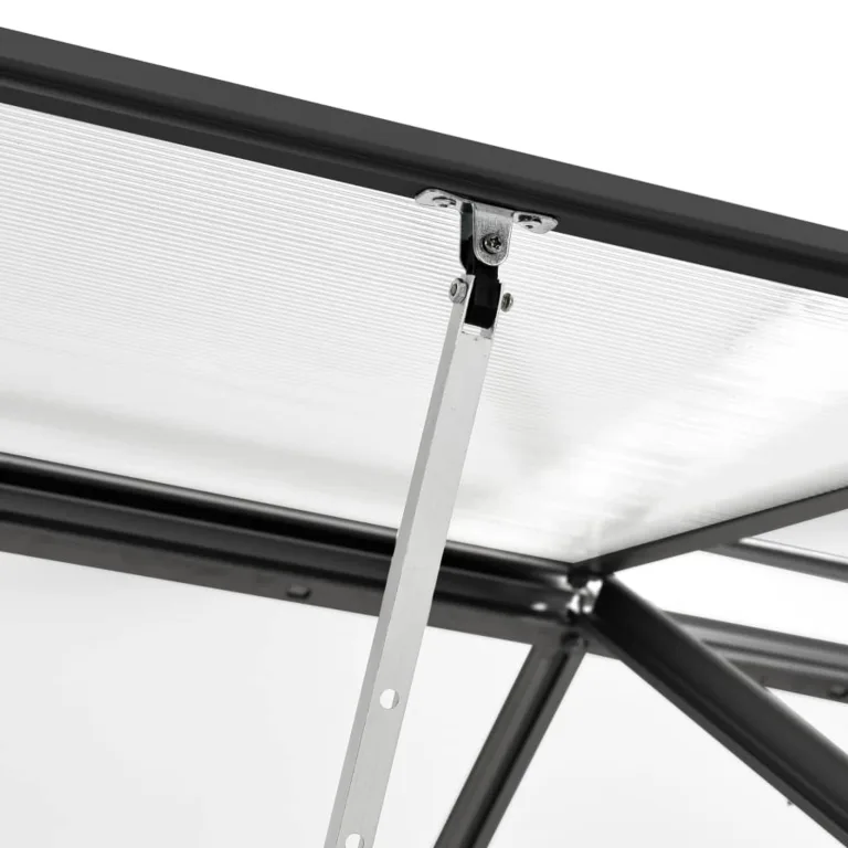 Begehbares Gewächshaus aus Polycarbonat mit Aluminiumrahmen und Fundamentrahmen für Gartenfundament 190 x 250 x 202 cm 4,75 m² – Bild 5