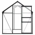 Begehbares Gewächshaus aus Polycarbonat mit Aluminiumrahmen und Fundamentrahmen für Gartenfundament 190 x 250 x 202 cm 4,75 m² - Thumbnail 3