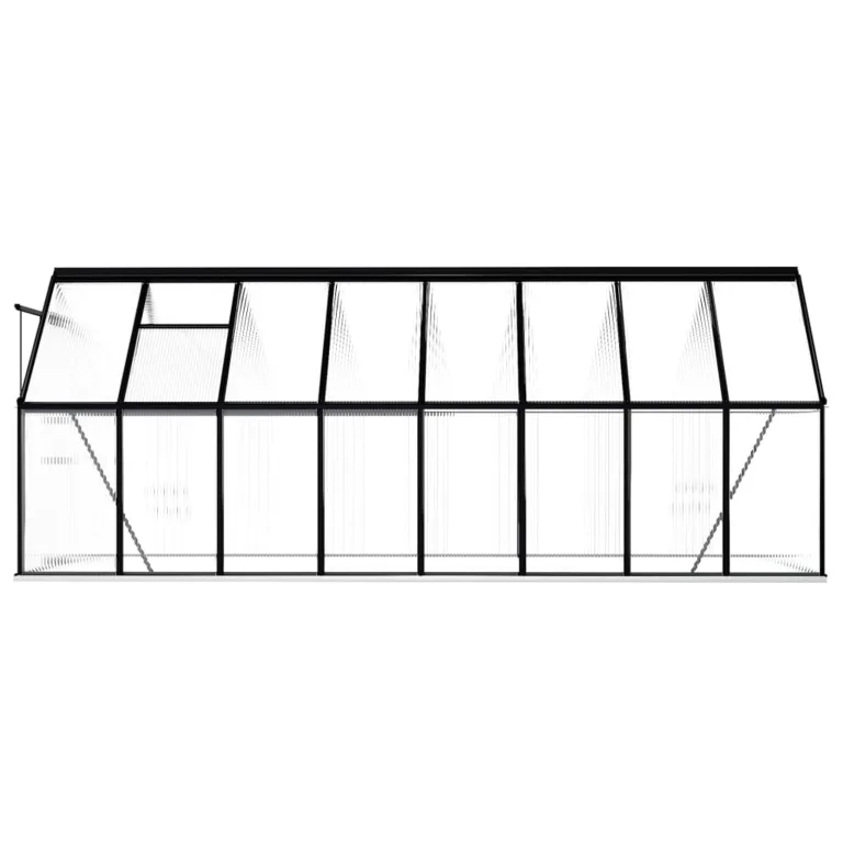 Begehbares Gewächshaus aus Polycarbonat mit Aluminiumrahmen und Fundamentrahmen für Garten Fundament Bodenbefestigung Pflanzen Grow House Gartenhaus 190x490x202cm 9,31m² – Bild 4