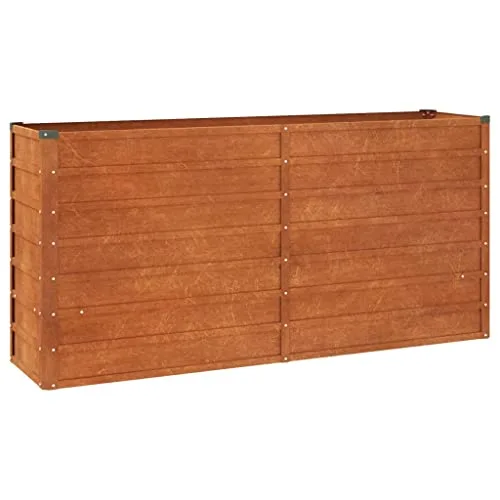 Hochbeet aus Cortenstahl, 160 x 40 x 77 cm, wetterfest, für Garten, Balkon oder Terrasse, Rostig – Bild 10