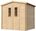Holzhaus Gartenhaus TIMBELA M369C+M369G - Gartenschuppen Holz mit Boden Imprägnierte B236xL226xH218 cm/ 4.33 m2 Lagerschuppen für Garten - Fahrrad Schuppen - Wasserfestes Dach - Thumbnail 4