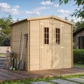 Holzhaus Gartenhaus TIMBELA M369C+M369G - Gartenschuppen Holz mit Boden Imprägnierte B236xL226xH218 cm/ 4.33 m2 Lagerschuppen für Garten - Fahrrad Schuppen - Wasserfestes Dach - Thumbnail 3