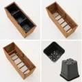 Pflanzkübel mit Rankgitter Spalier mit Pflanzkasten Blumenkasten aus Holz für Garten Balkon Terrasse Hochbeet mit 18L Kunststoff-Pflanzeneinsatz (horizontal-braun, 98x36x55 H130) - Thumbnail 5