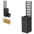 Pflanzkübel mit Rankgitter Spalier mit Pflanzkasten Blumenkasten aus Holz für Garten Balkon Terrasse Hochbeet mit 18L Kunststoff-Pflanzeneinsatz (horizontal-braun, 98x36x55 H130) - Thumbnail 7