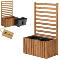 Pflanzkübel mit Rankgitter Spalier mit Pflanzkasten Blumenkasten aus Holz für Garten Balkon Terrasse Hochbeet mit 18L Kunststoff-Pflanzeneinsatz (horizontal-braun, 98x36x55 H130) - Thumbnail 9
