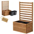 Pflanzkübel mit Rankgitter Spalier mit Pflanzkasten Blumenkasten aus Holz für Garten Balkon Terrasse Hochbeet mit 18L Kunststoff-Pflanzeneinsatz (horizontal-braun, 98x36x55 H130) - Thumbnail 10