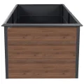 Zelsius Hochbeet verzinkter Stahl 200 x 100 x 77 cm | Anthrazit RAL 7016 Walnuss Holzoptik | Pflanzbeet Outdoor, Gemüsebeet, Blumenbeet, Gartenbeet, Freistehende Hochbeete für Garten - Thumbnail 6