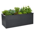Zelsius Hochbeet verzinkter Stahl 200 x 100 x 77 cm | Anthrazit RAL 7016 Walnuss Holzoptik | Pflanzbeet Outdoor, Gemüsebeet, Blumenbeet, Gartenbeet, Freistehende Hochbeete für Garten - Thumbnail 10