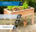 WESTMANN Hochbeet Emily aus Lärchenholz inkl. Aussaatkalender| 120x65x75 cm Natur | Kräuterbeet für den Außenbereich | Stelzenhochbeet zum Bepflanzen von Gemüse & Kräutern - Thumbnail 2