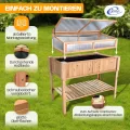 Coemo Frühbeetaufsatz Holz 90 × 60 × 30 cm – Gewächshaus-Abdeckung für Hochbeet – Wetterfester Frühbeetkasten mit Deckel – Schutz für Jungpflanzen & Gemüse – Hochbeet-Bausatz Outdoor - Thumbnail 4