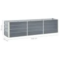 Willood Garten Hochbeet Verzinkter Stahl 240×40×45 cm Grau - Thumbnail 6