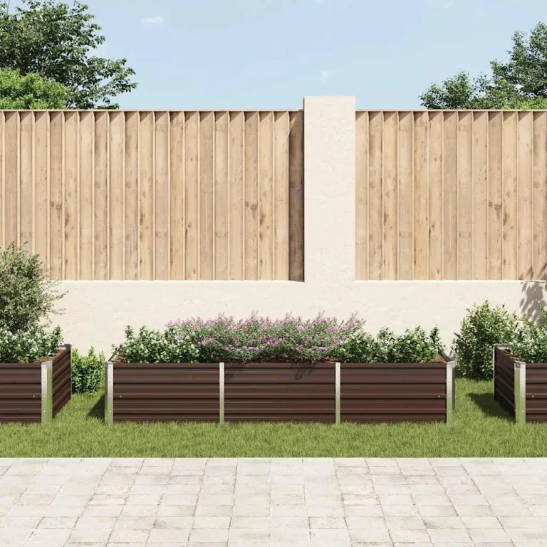 Willood Garten Hochbeet Braun 240 x 80 x 45 cm Verzinkter Stahl – Bild 3