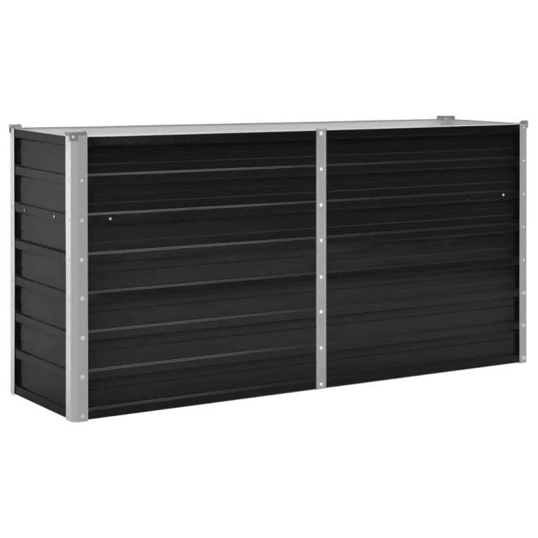 Willood Garten Hochbeet Anthrazit 160 x 40 x 77 cm Verzinkter Stahl – Bild 2