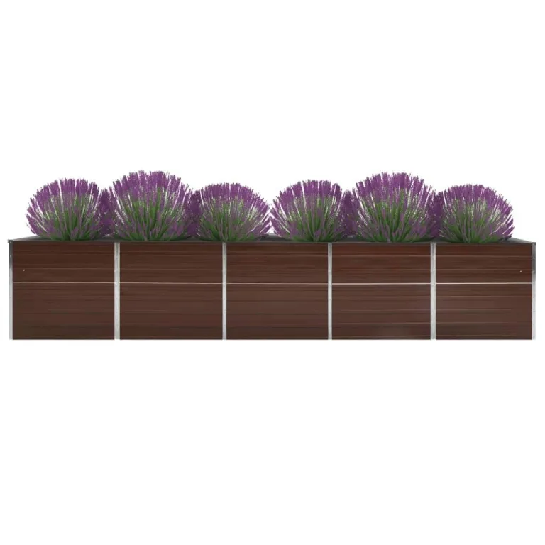 Willood Garten Hochbeet Verzinkter Stahl 400×80×77 cm Braun – Bild 2