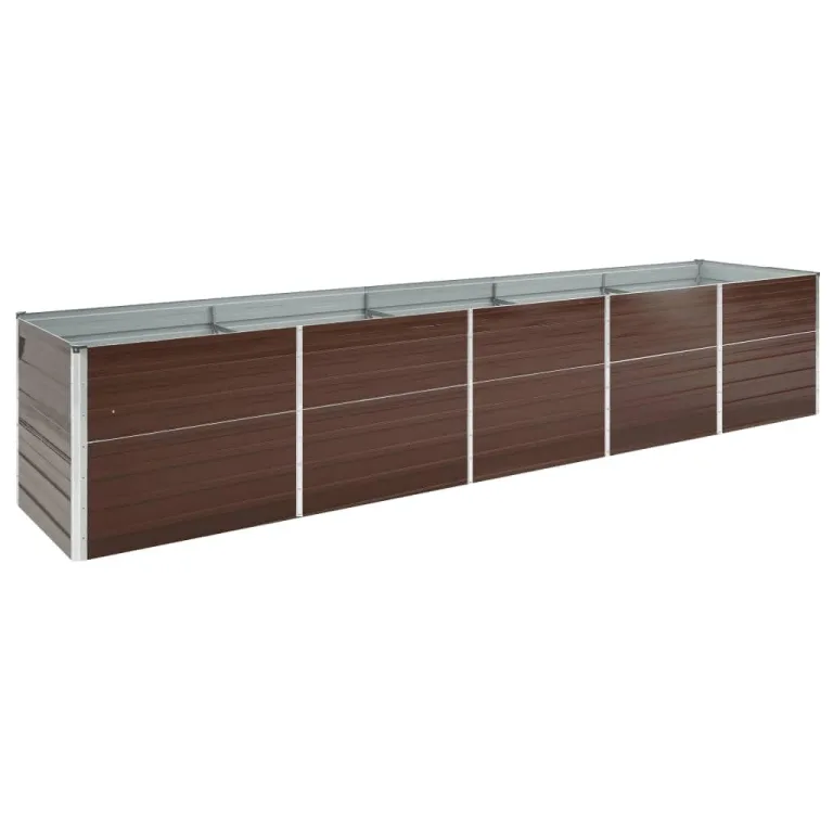 Willood Garten Hochbeet Verzinkter Stahl 400×80×77 cm Braun – Bild 1
