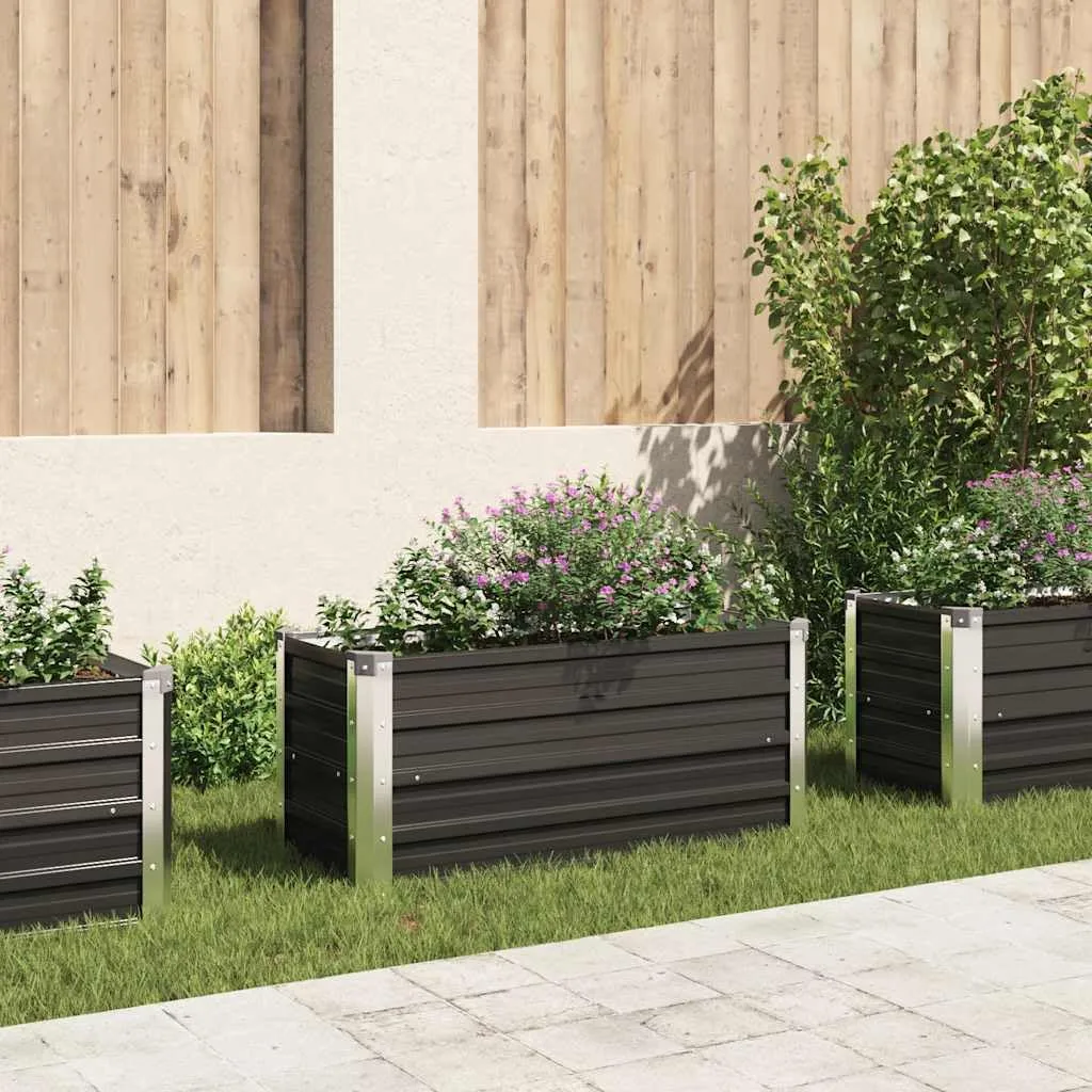 Willood Garten Hochbeet Anthrazit 100 x 40 x 45 cm Verzinkter Stahl - Bild 1