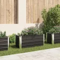 Willood Garten Hochbeet Anthrazit 100 x 40 x 45 cm Verzinkter Stahl - Thumbnail 1