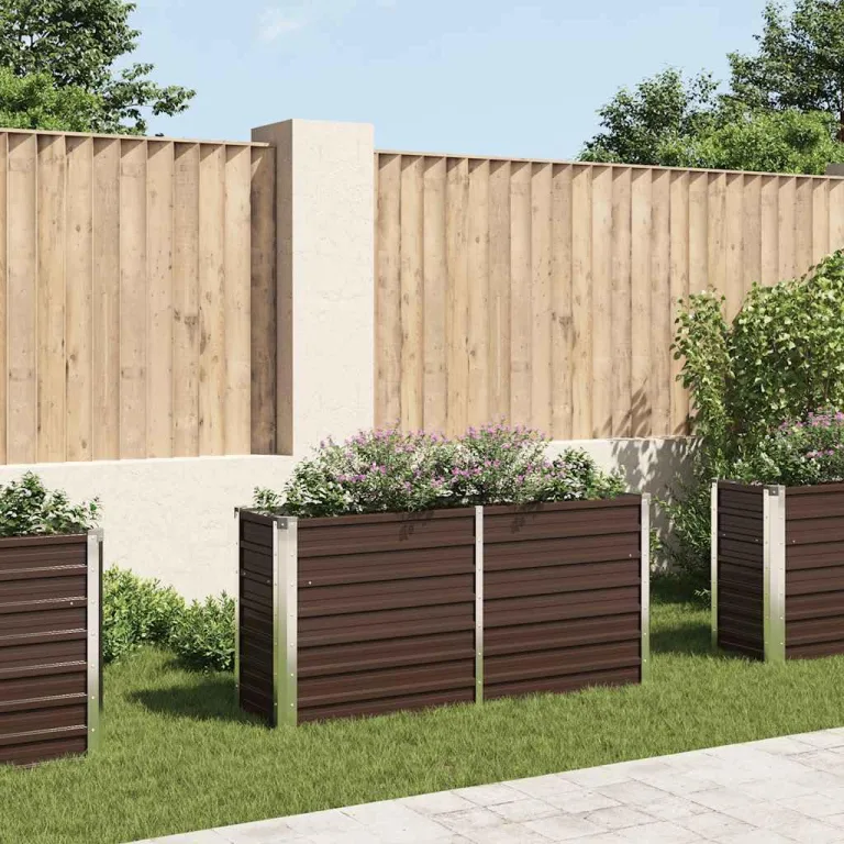Willood Garten Hochbeet Verzinkter Stahl 320×40×45 cm Grau – Bild 10