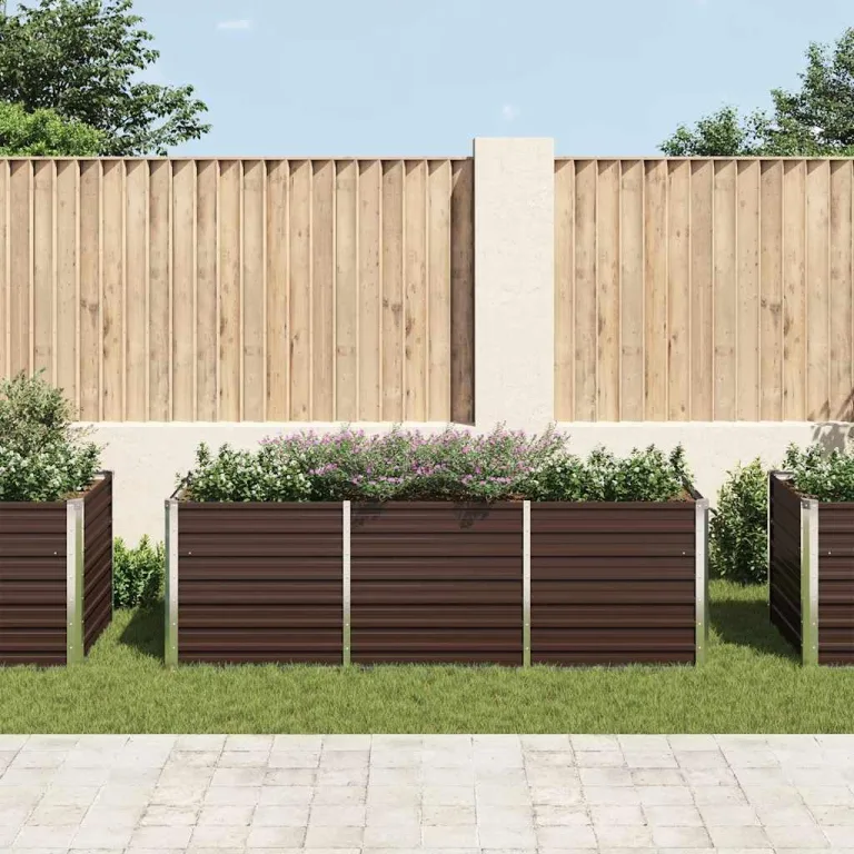 Willood Garten Hochbeet Braun 240 x 80 x 77 cm Verzinkter Stahl – Bild 3