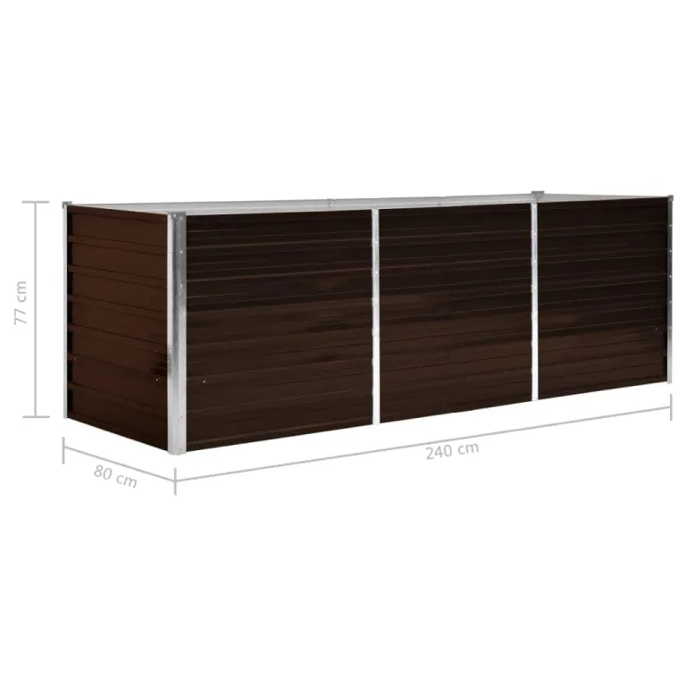 Willood Garten Hochbeet Braun 240 x 80 x 77 cm Verzinkter Stahl – Bild 8