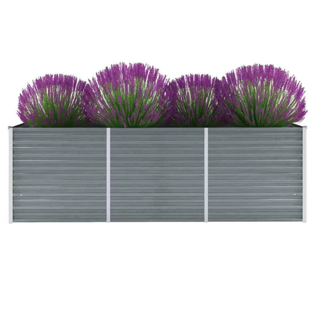 Willood Garten Hochbeet Verzinkter Stahl 240x80x77 cm Grau - Bild 1
