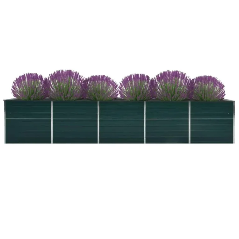 Willood Garten Hochbeet Verzinkter Stahl 400x80x45 cm Grün – Bild 2