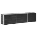Willood Garten Hochbeet Verzinkter Stahl 240×40×45 cm Anthrazit - Thumbnail 2