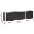 Willood Garten Hochbeet Verzinkter Stahl 240×40×45 cm Anthrazit - Thumbnail 8