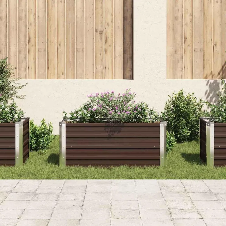 Willood Garten Hochbeet Braun 100 x 40 x 45 cm Verzinkter Stahl – Bild 3