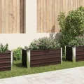 Willood Garten Hochbeet Braun 100 x 40 x 45 cm Verzinkter Stahl - Thumbnail 1