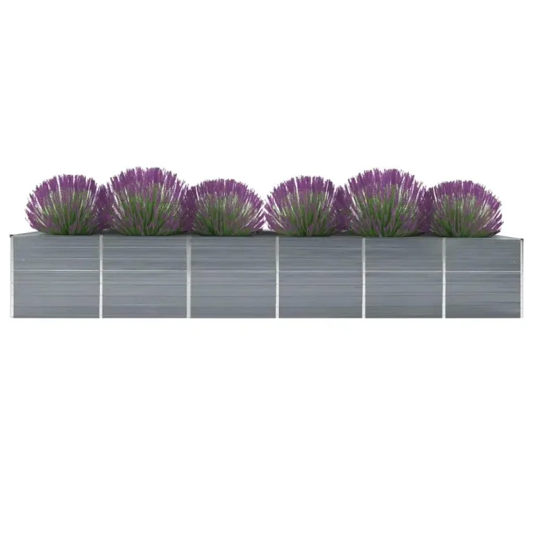 Willood Garten Hochbeet Verzinkter Stahl 480x80x77 cm Grau – Bild 2