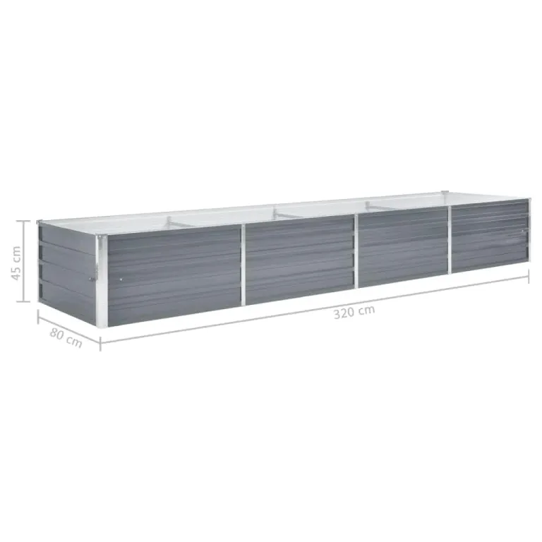 Willood Garten Hochbeet Verzinkter Stahl 320x80x45 cm Grau – Bild 7